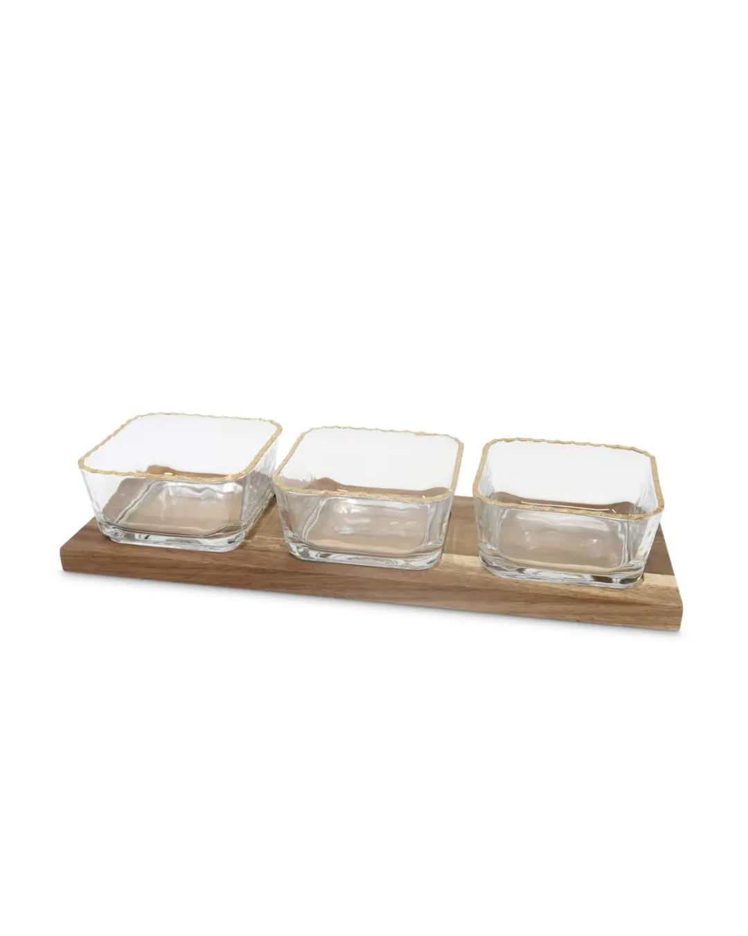 Square Glass Trio Condiment/Dip Bowls