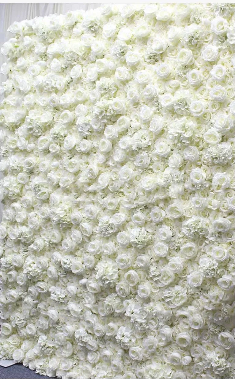 Ivory White Flower Backdrop 8x8