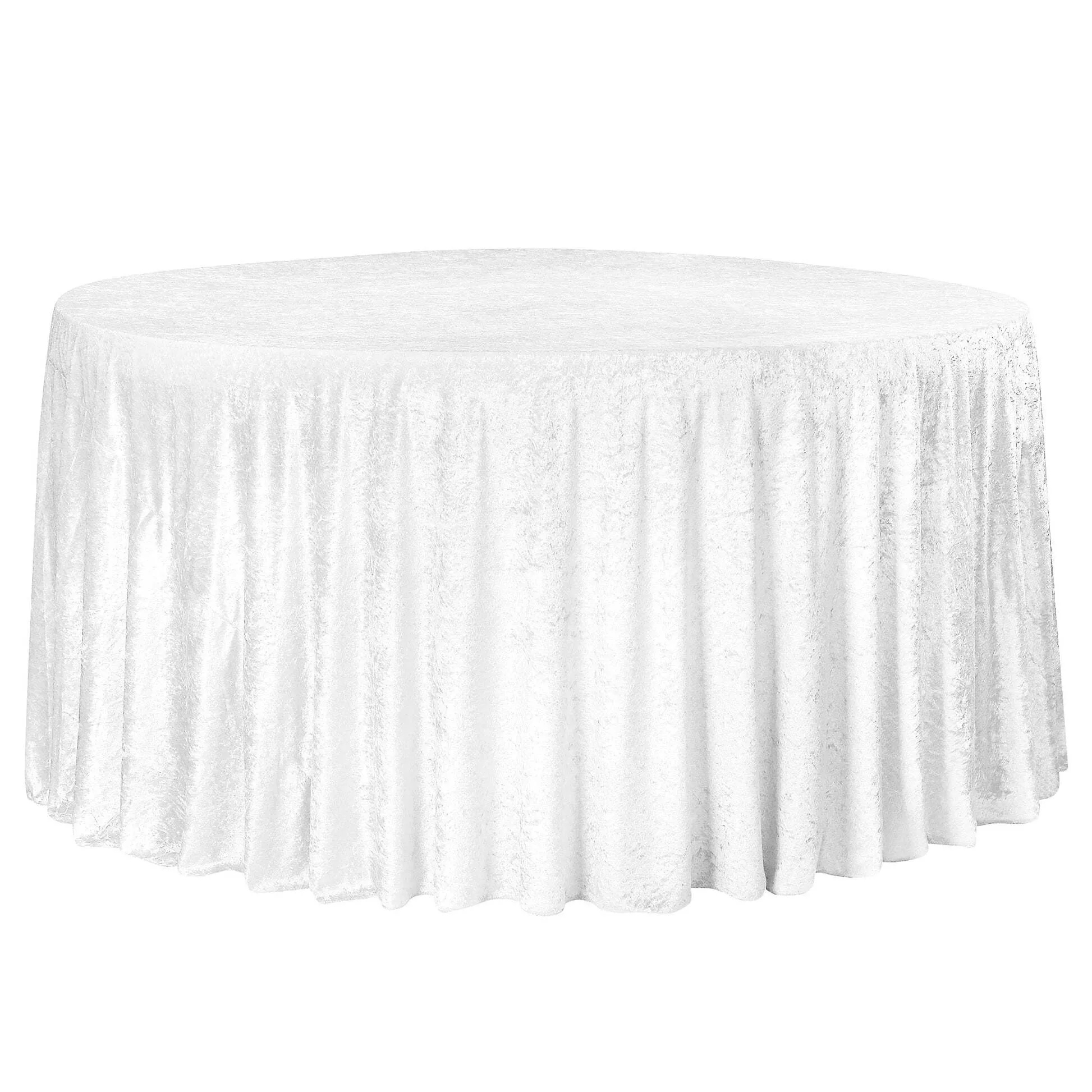 Velvet 120" Round Tablecloth- White