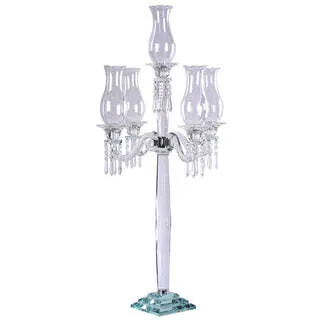 5 Arm Glass Candelabra 40" - Centerpiece Chandelier 