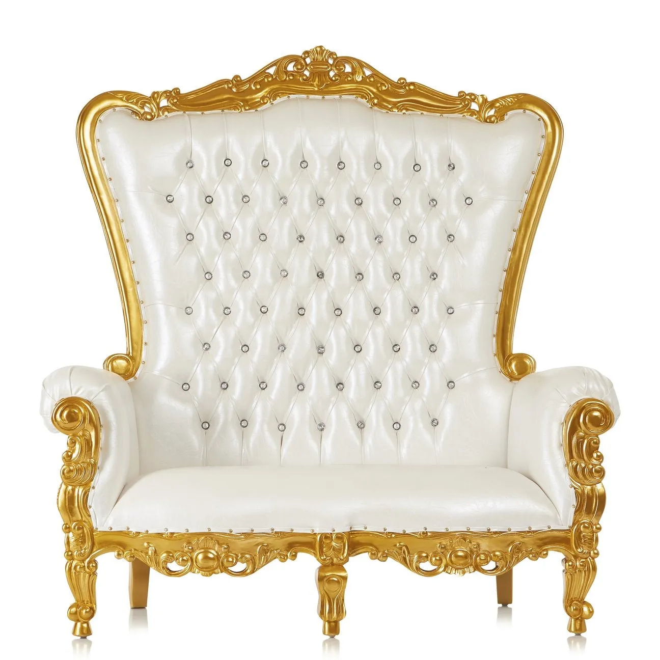 White and Gold Double Seat Throne