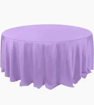 Polyester 132" Round Tablecloth- Lilac