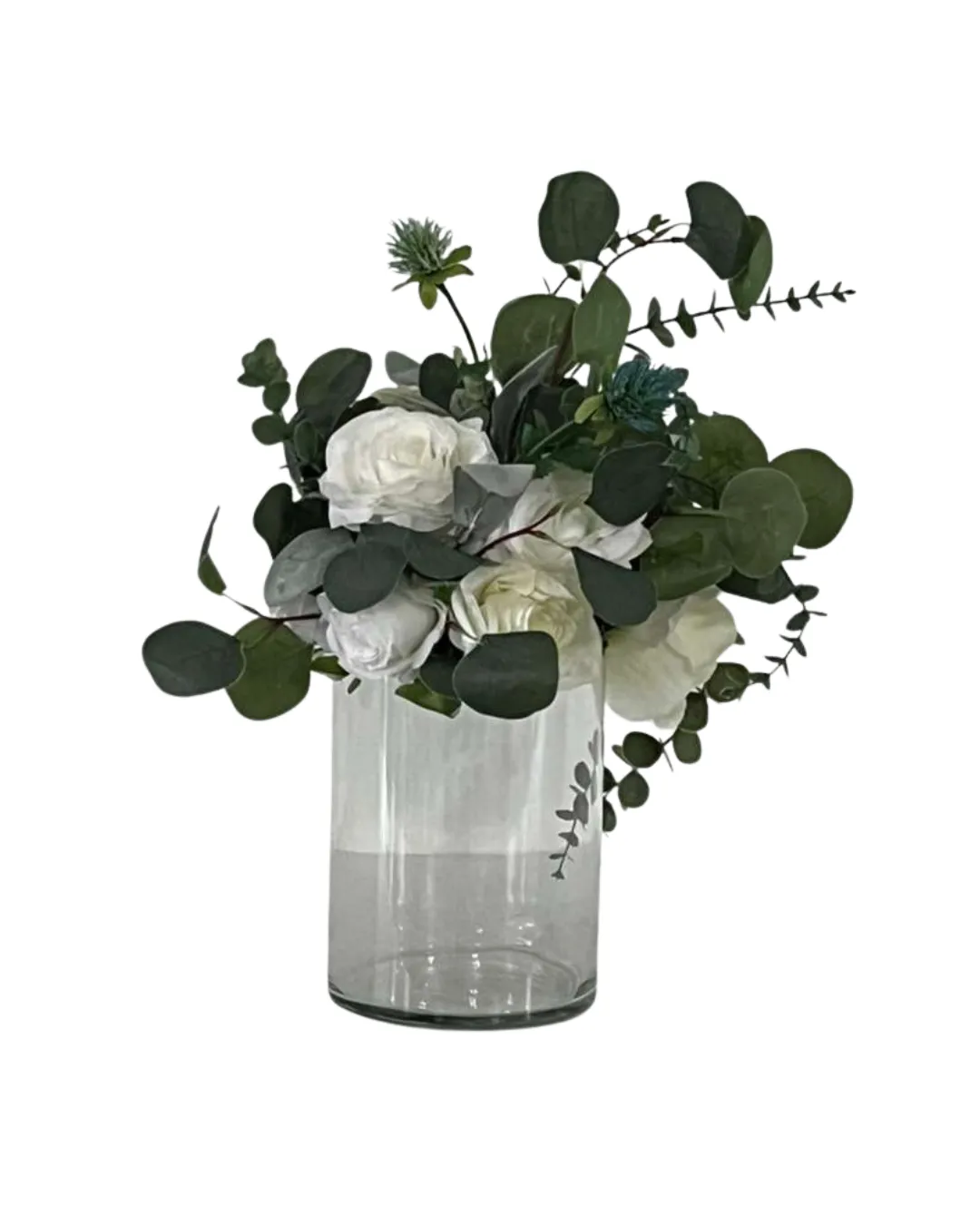 Small White Rose & Eucalyptus Floral Bouquet
