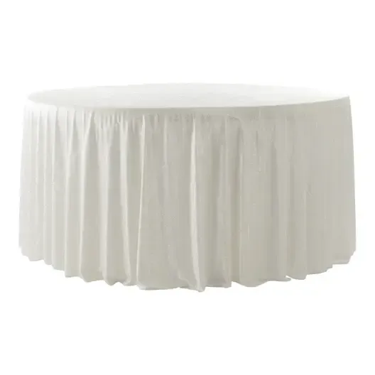 Velvet 132" Round Tablecloth- Ivory 