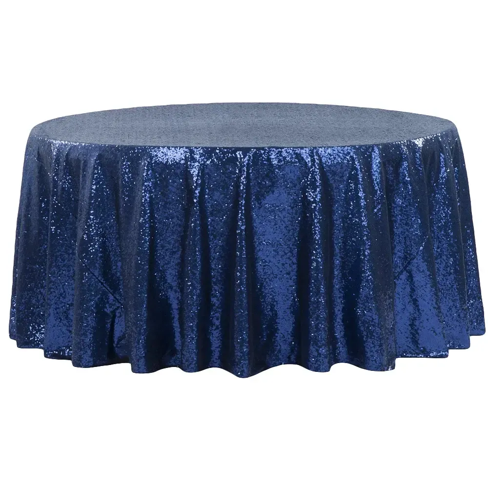 Navy Blue Sequin Linen