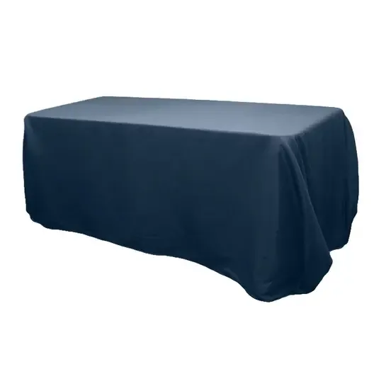 Polyester 90"x132" Rectangular Tablecloth- Navy Blue 
