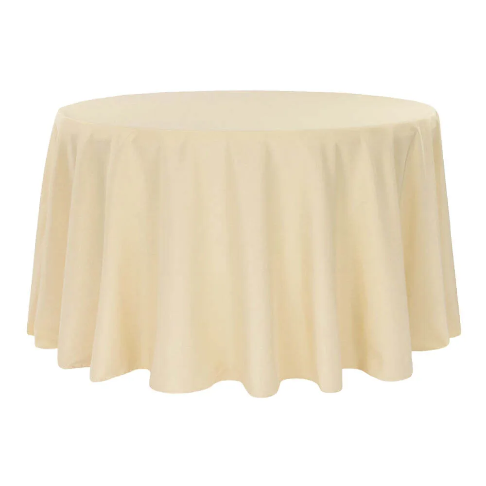 Polyester 132" Round Tablecloth- Champagne