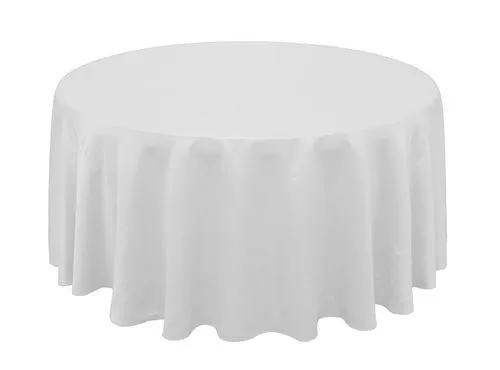 Lamour satin 120" Round Tablecloth- White