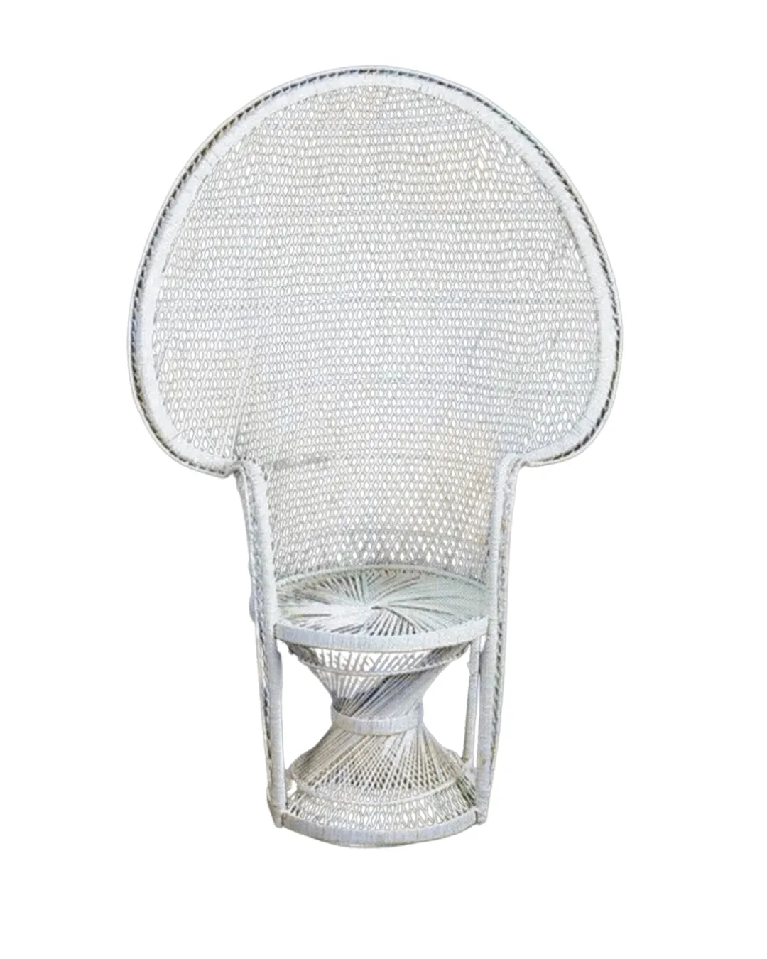 White Peacock Wicker Chair