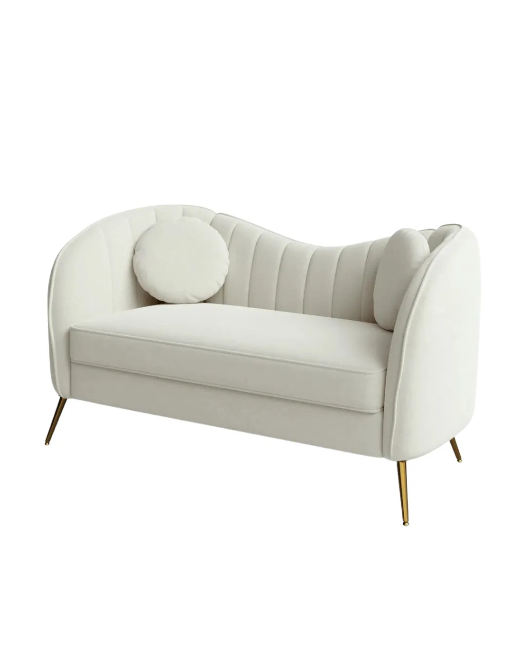 Ivory Curved Loveseat Lounge