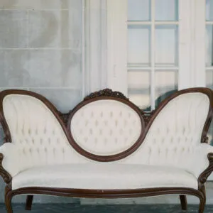 Vintage Victorian burnt orange love seat