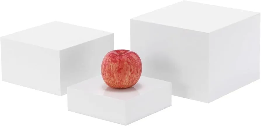 Sets of 3 Acrylic Catering Display Stand Buffet Risers for Food, Dessert Table Display Set, Retail Counter, Nesting Risers with Hollow