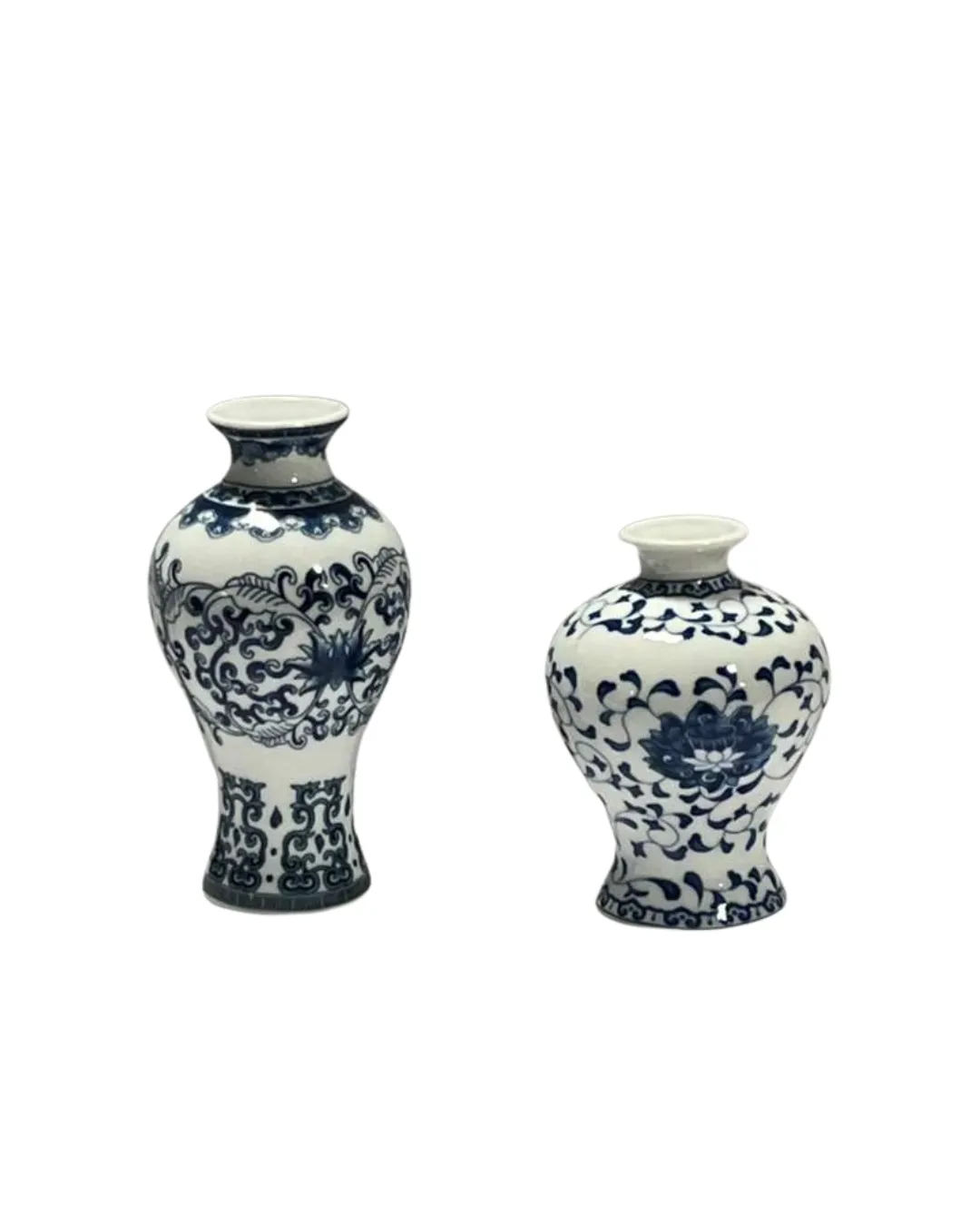 White and Blue Mix Match Vases 