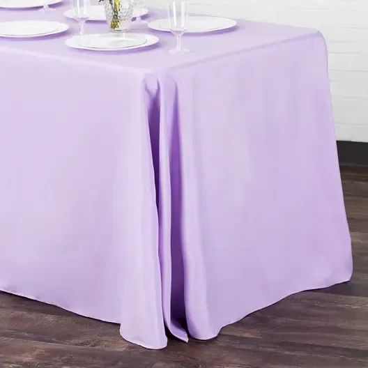 Polyester 90"x156" Rectangular Tablecloth- Lavender 
