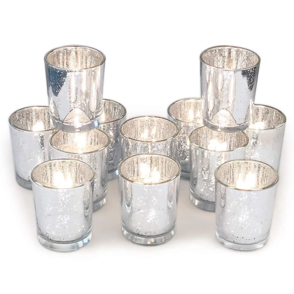 Silver mercury candle holder