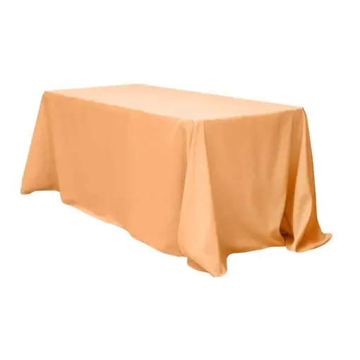 Polyester 90"x156" Rectangular Tablecloth- Peach