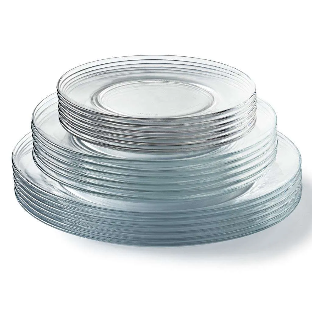 Round Clear Glass Dinnerware 