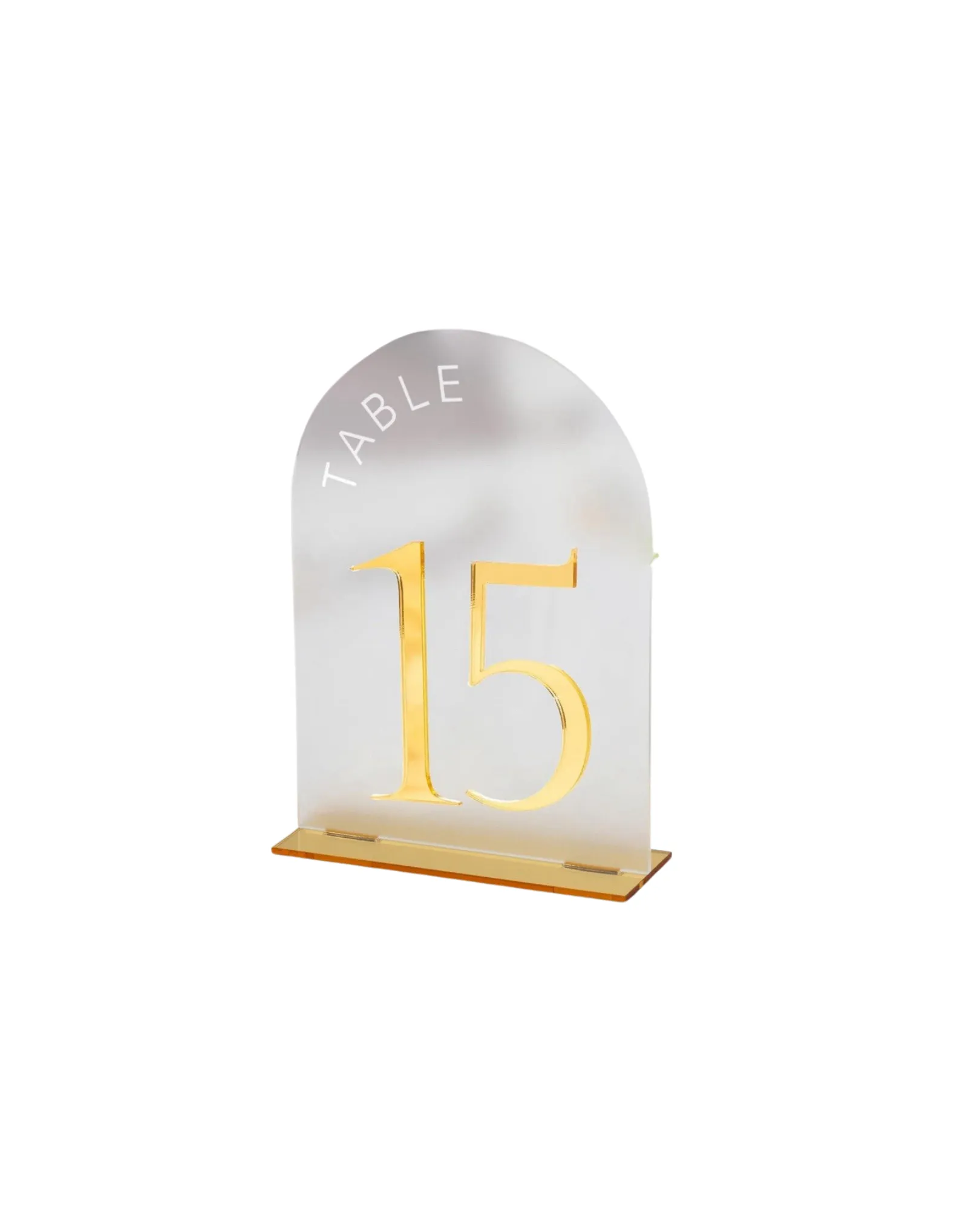 Clear Acrylic Arch Gold Base Table Numbers Set (1-20)