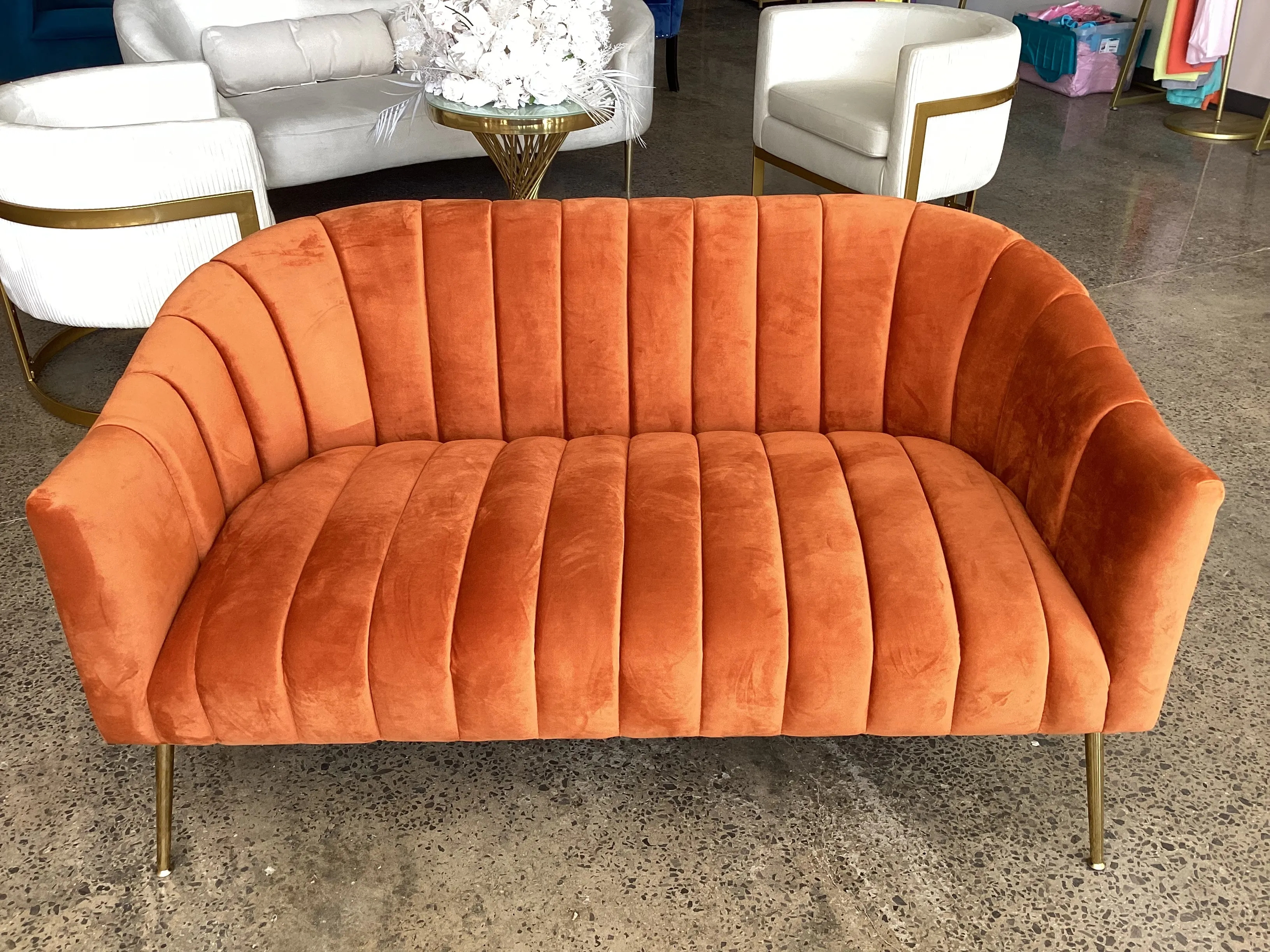 Orange Sunsetz Couch