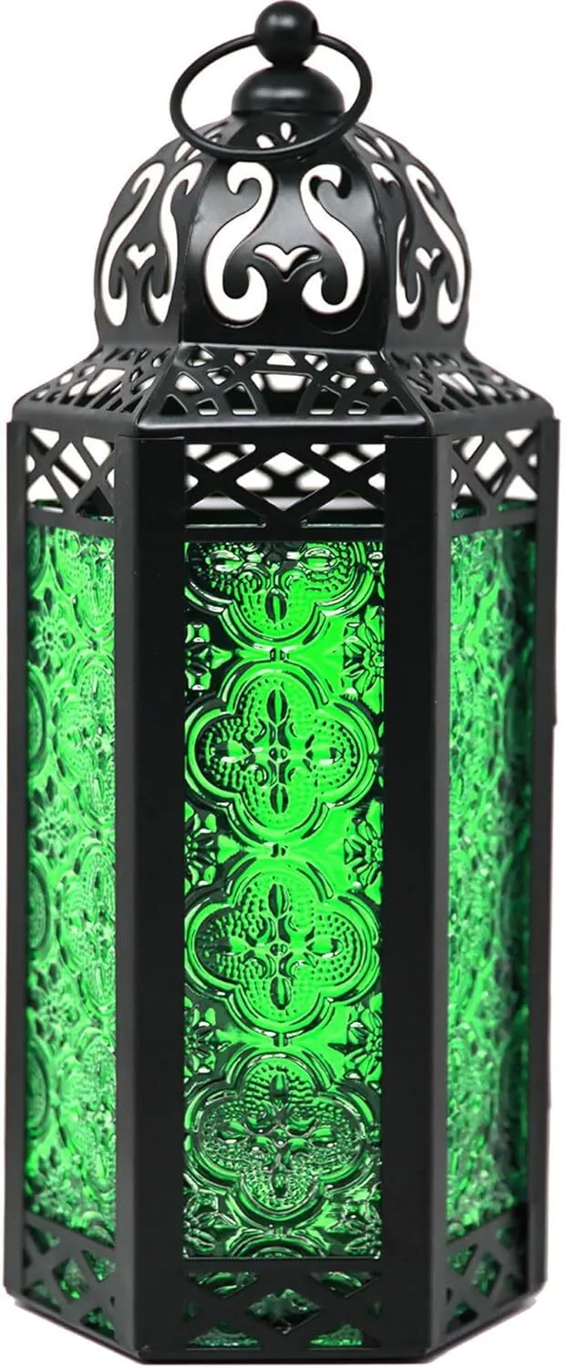 Moroccan Green Glass Lantern 