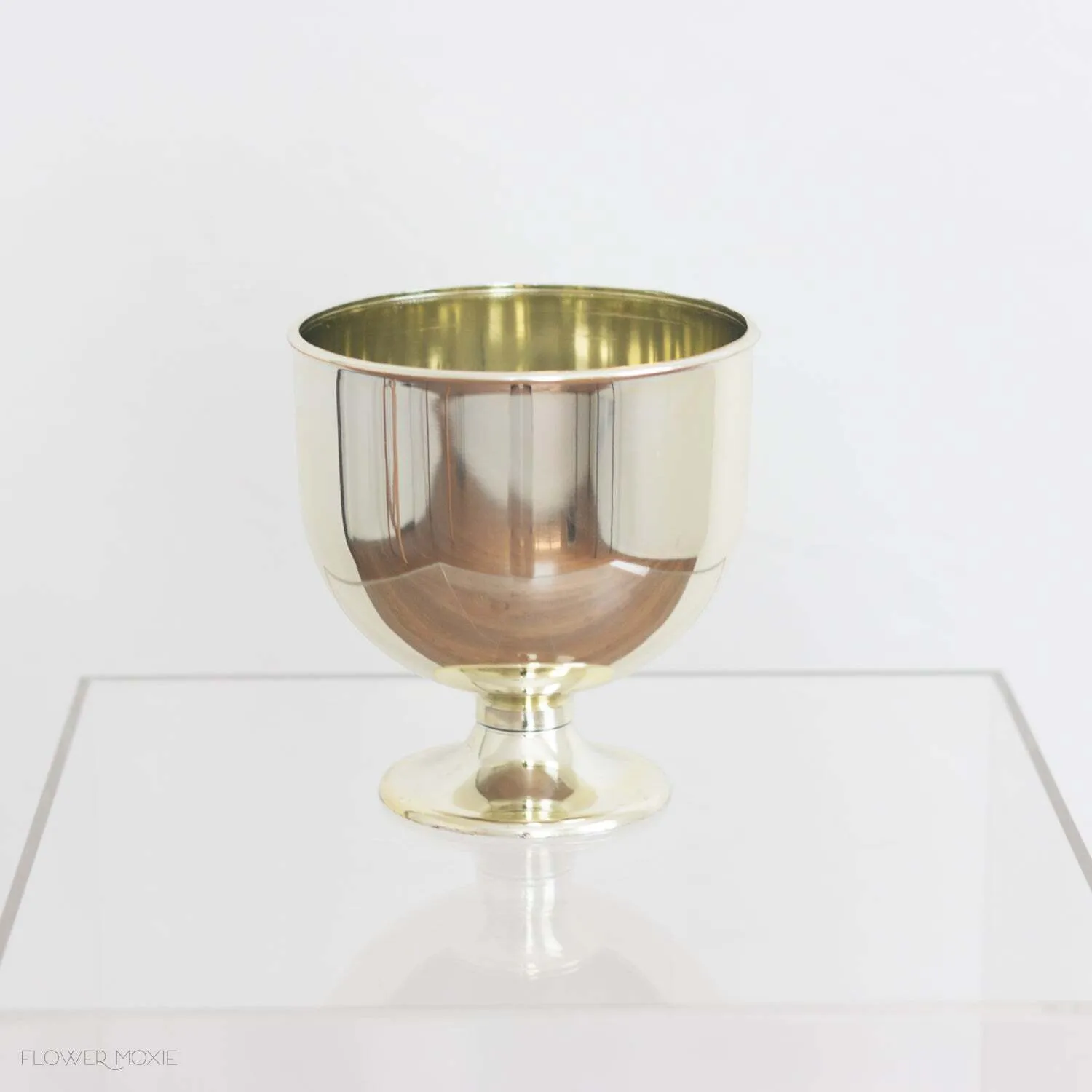 Gold Plastic Bowl Vase 