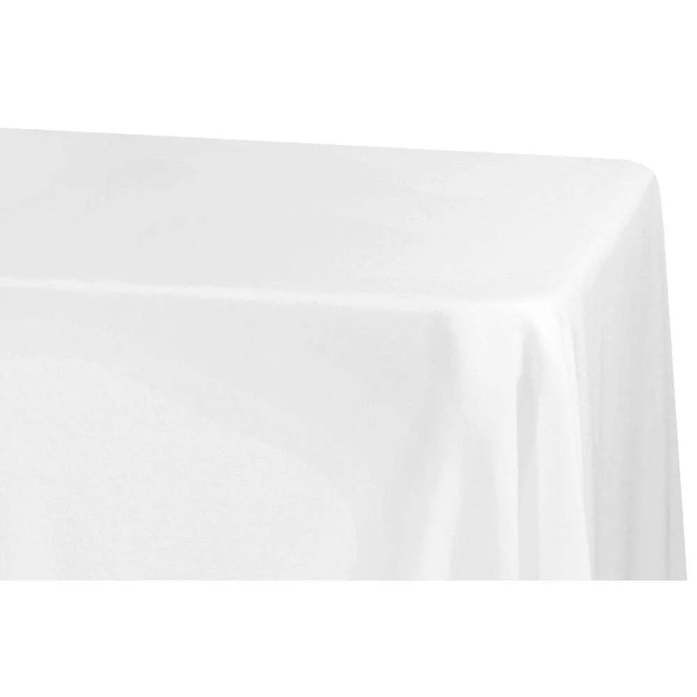Polyester 90"x156" Rectangular Tablecloth- White 