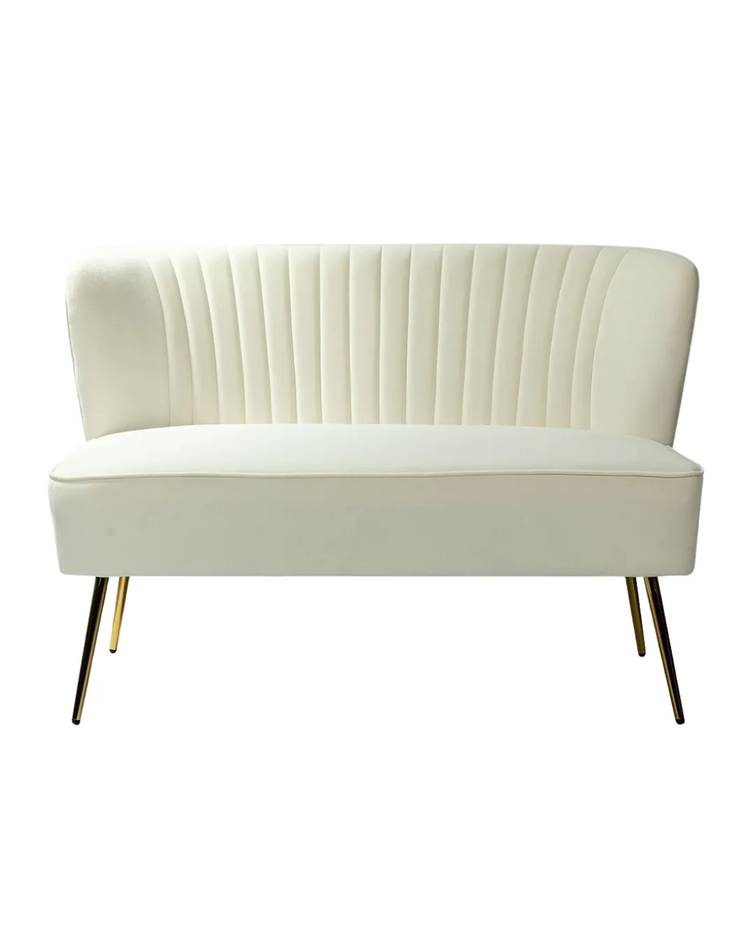 Ivory Velvet Loveseat Lounge