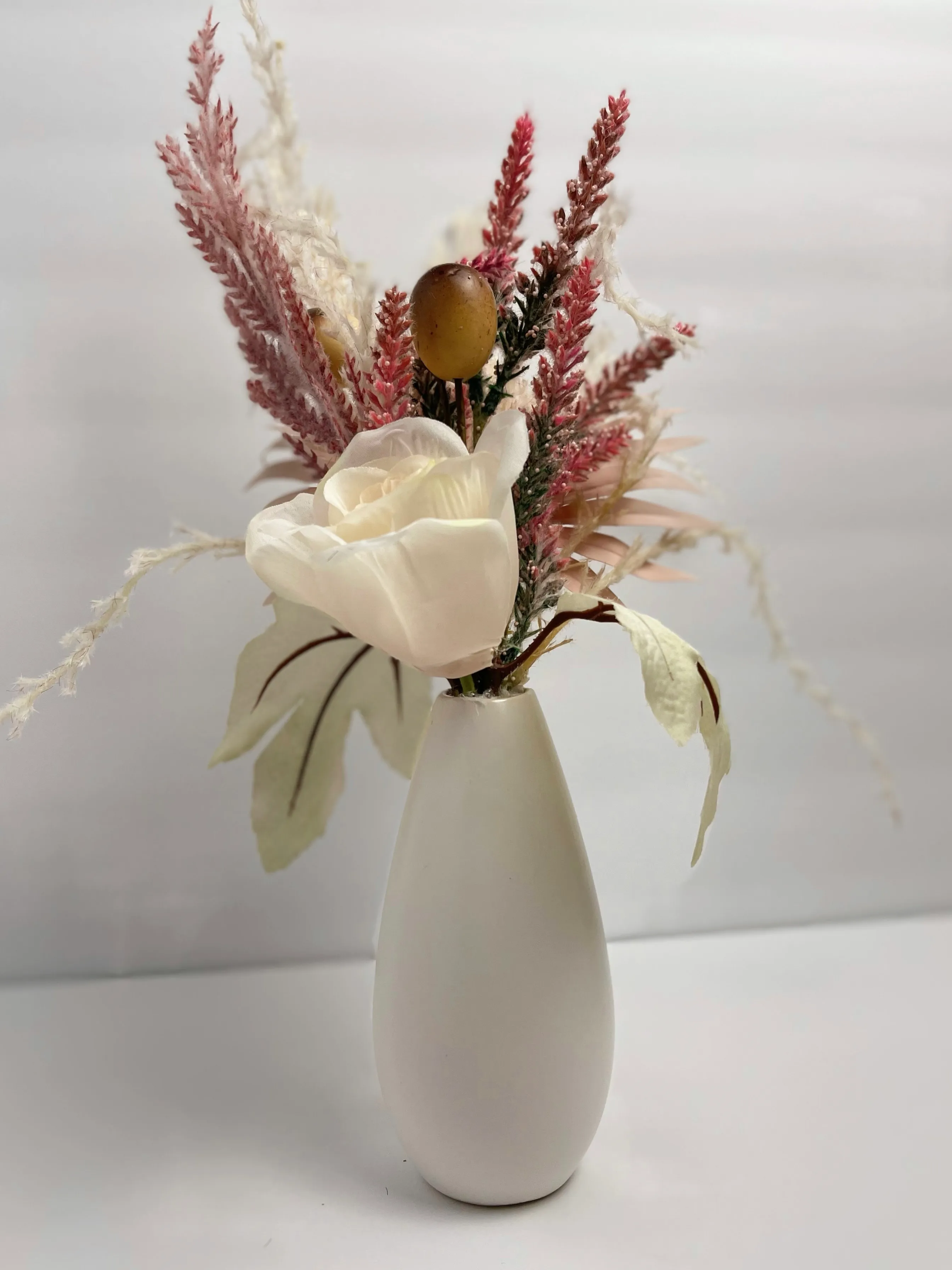 Faux Rose Pampas  Floral Arrangement 