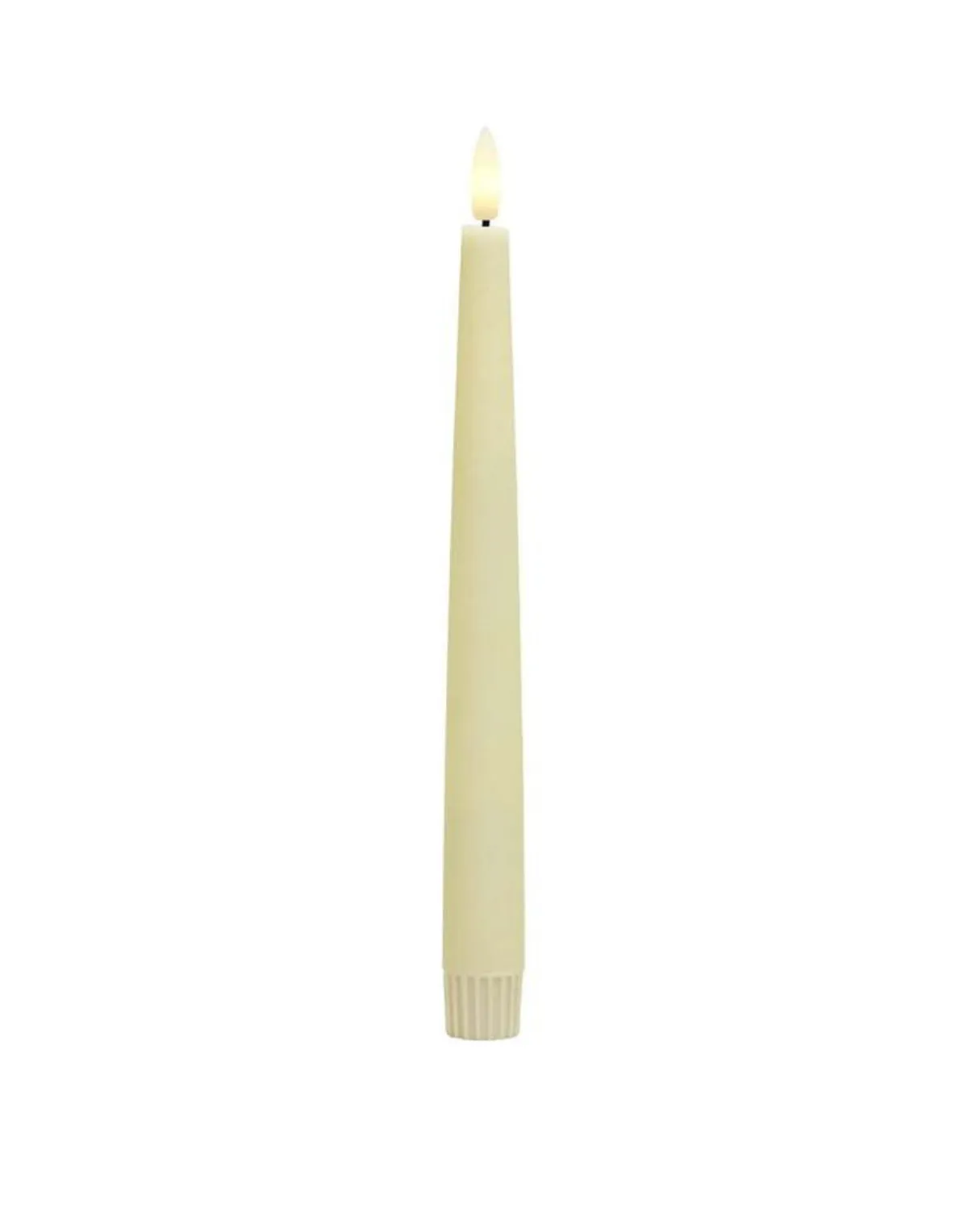 Ivory Wax Covered LED Taper Candles 11"in