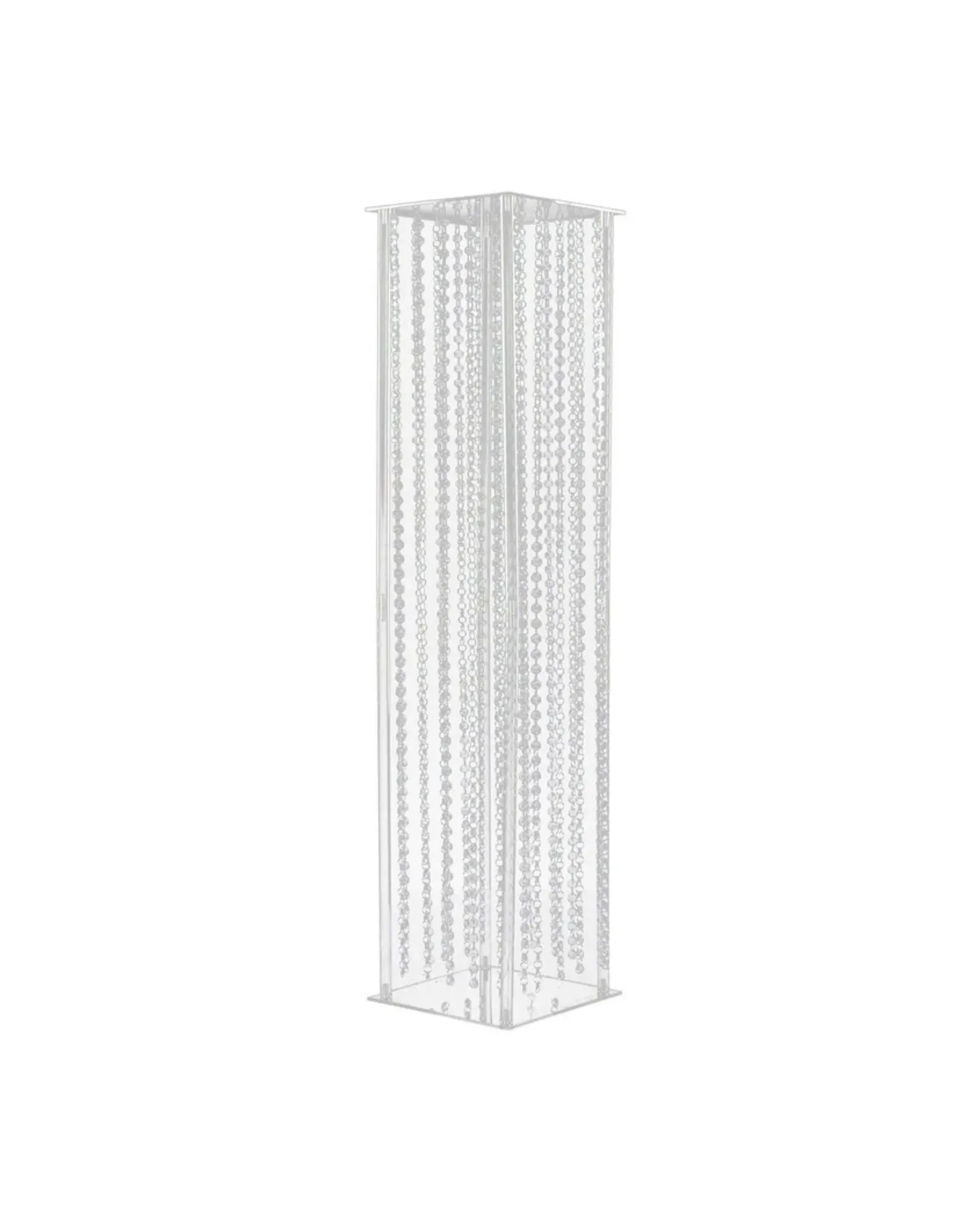 Tall Beaded Clear Acrylic Centerpiece