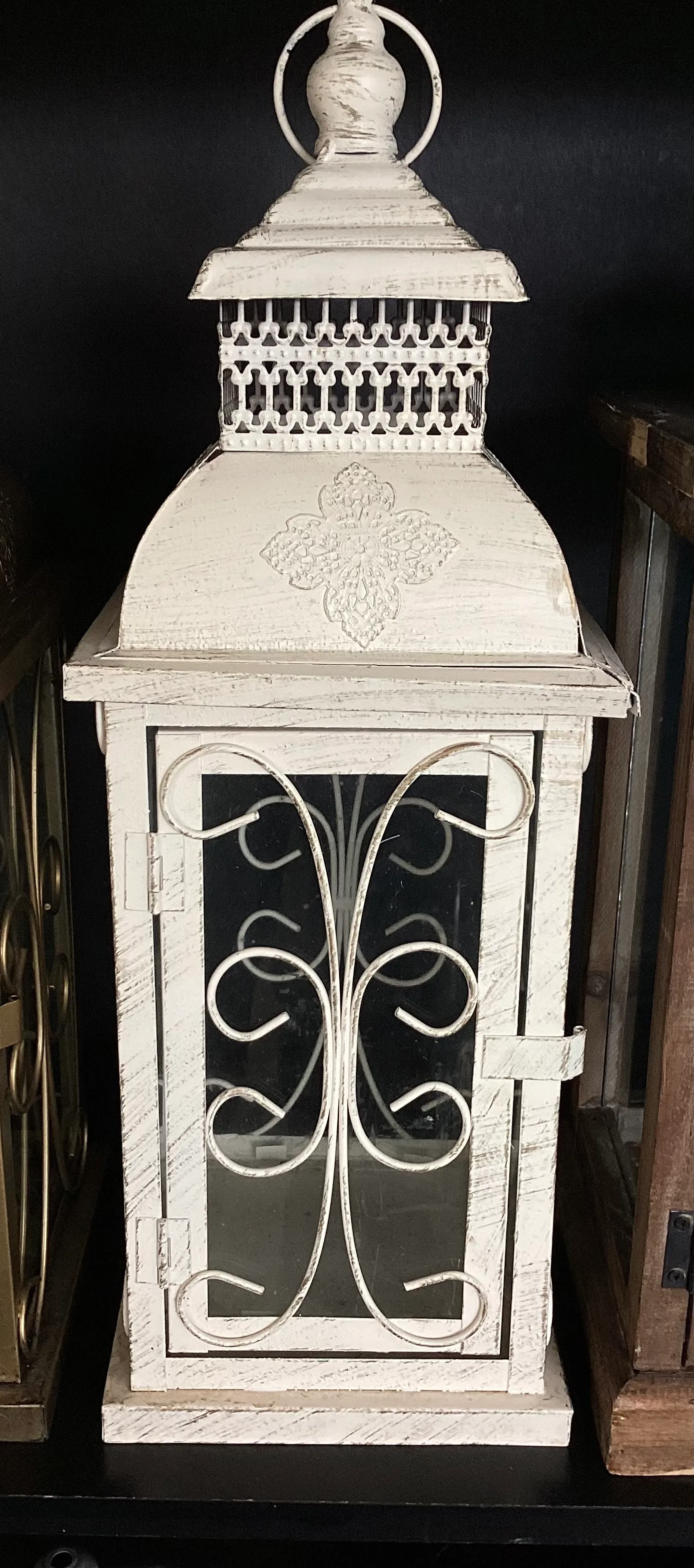 White rustic lantern