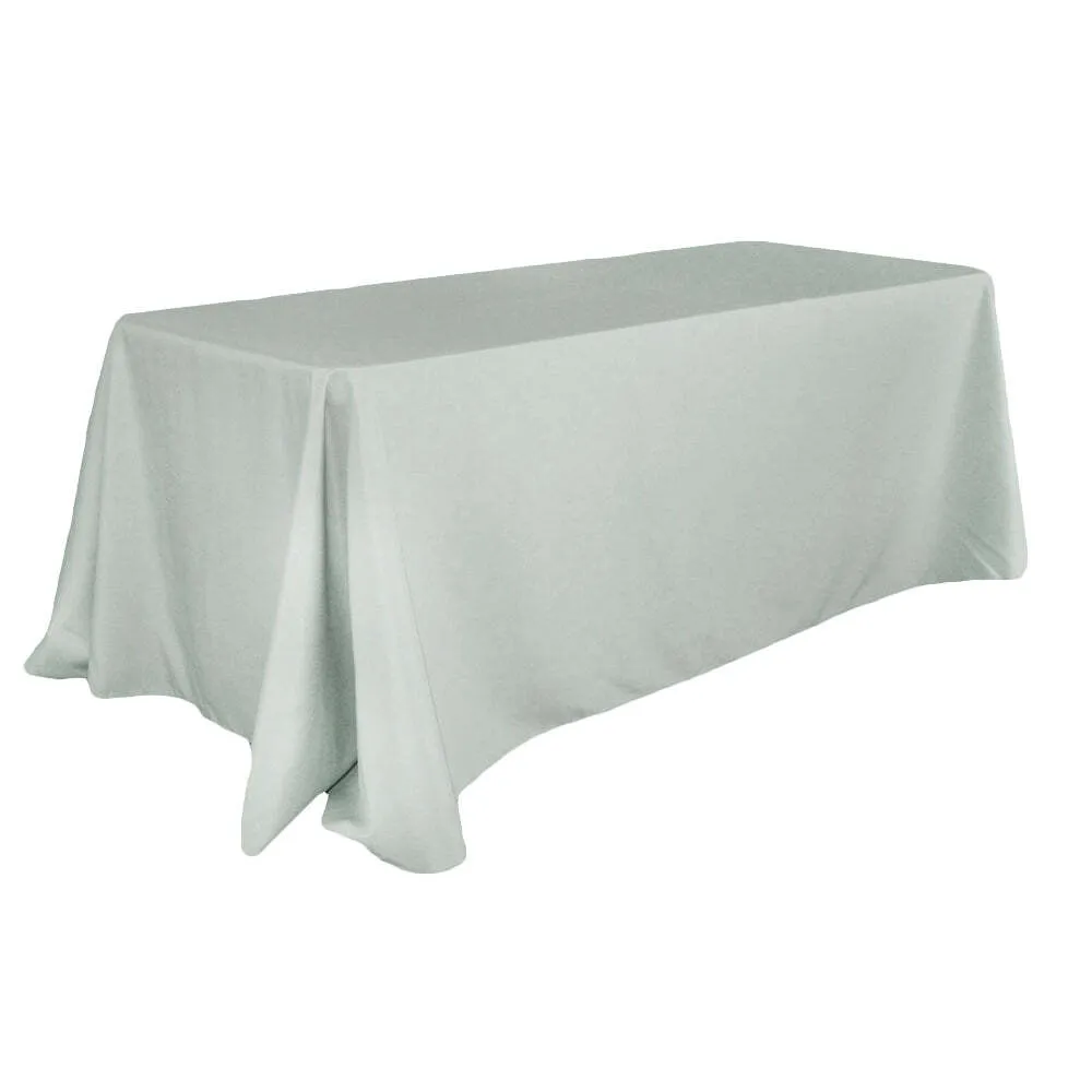 Polyester 90"x132" Rectangular Tablecloth- Silver