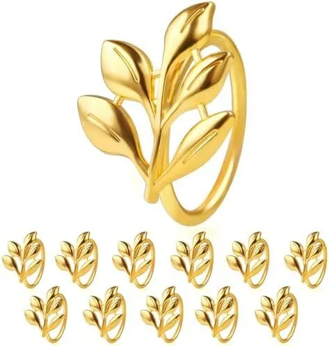  Leaf gold napkin ring 
