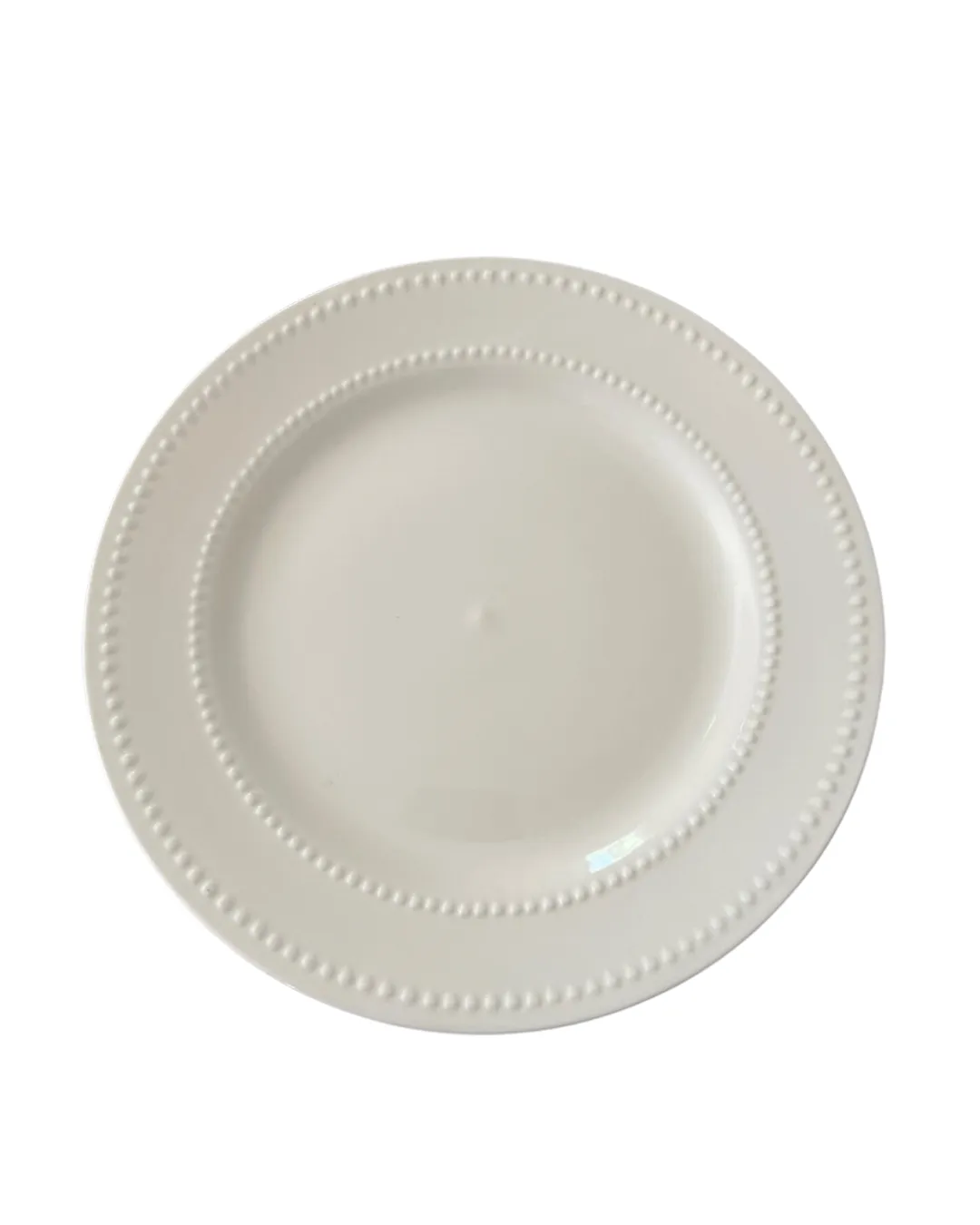 White Beaded Porcelain Dinner Plate
