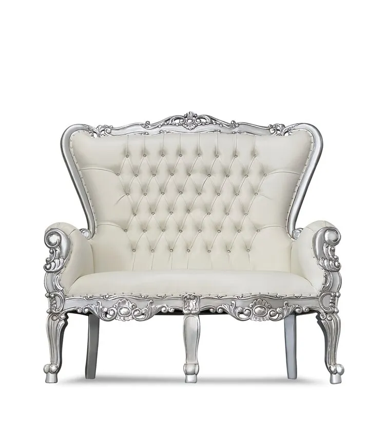 White and Silver Double Throne
