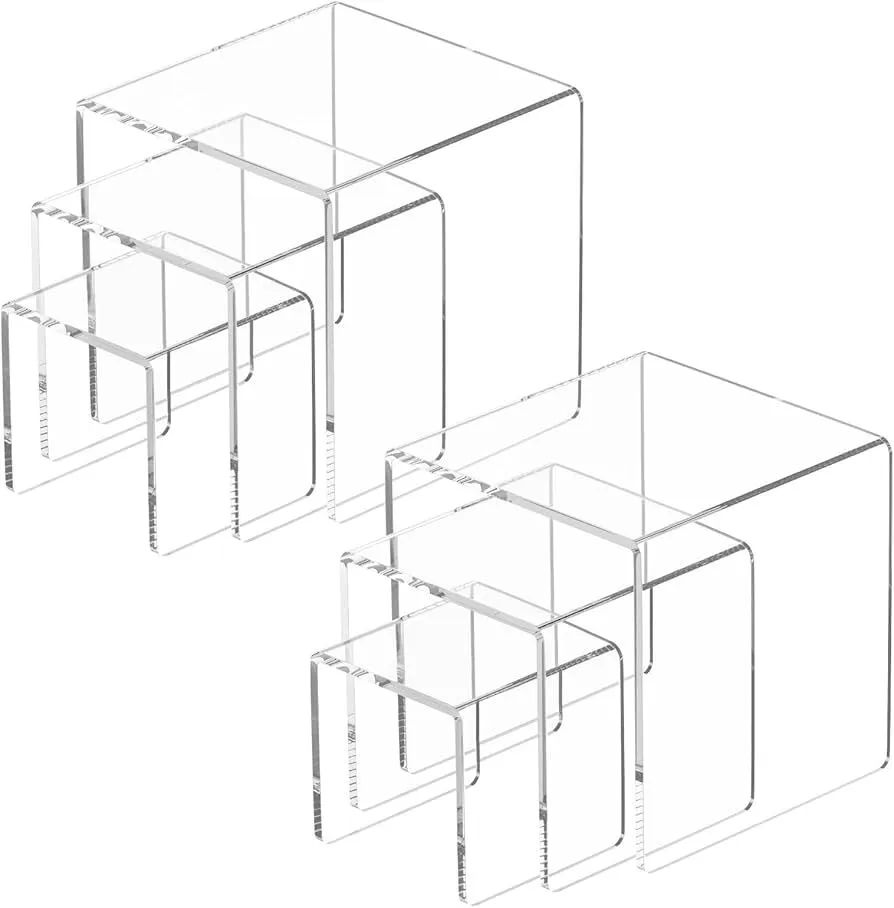3 Set Acrylic Risers Display, Clear Cake Stands for Candy Dessert Table Decorations-