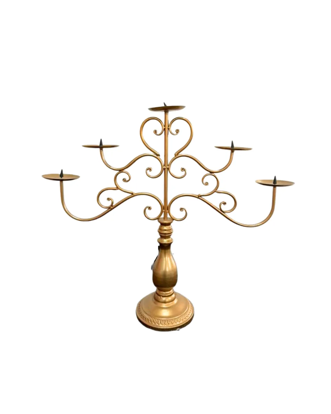 5 Arm Gold Heart Candelabra