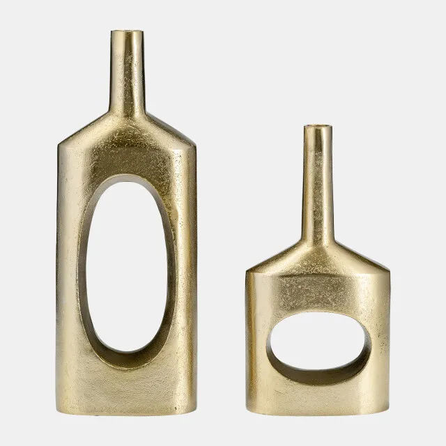 Small Gold Open Vase