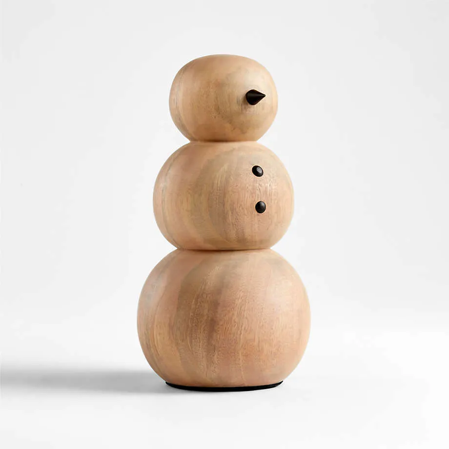 Wooden Snowman Holiday Decoration