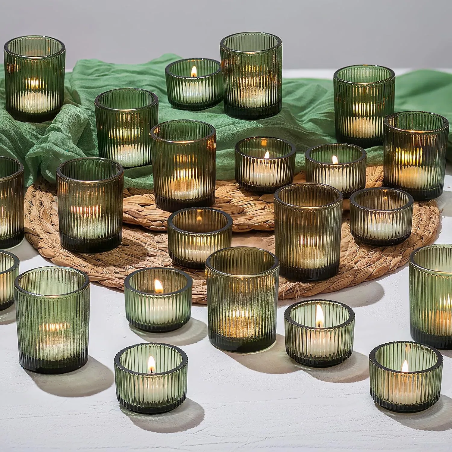 Vintage Green Votive Candleholder