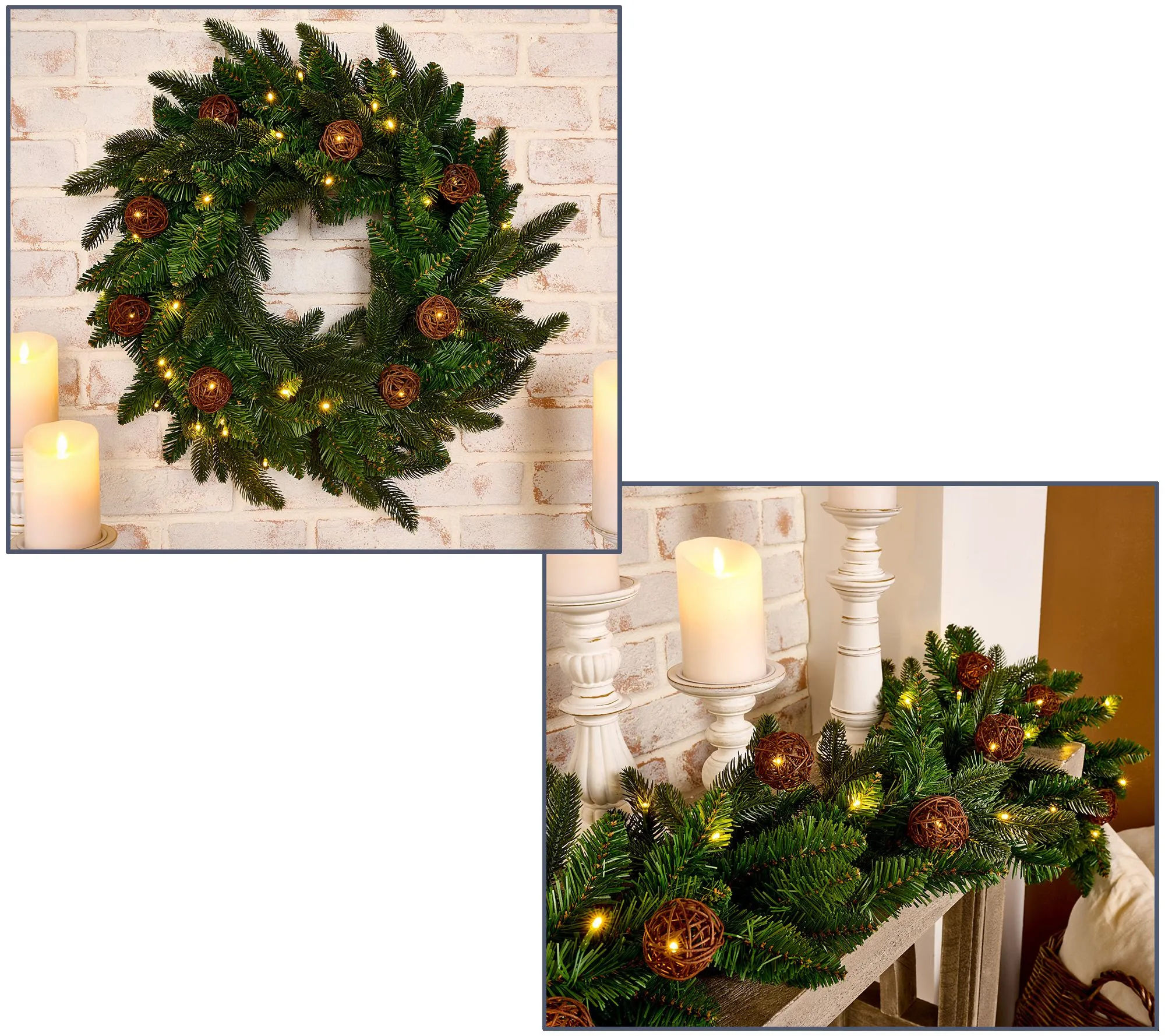 Pre-Lit Wreath and Garland
