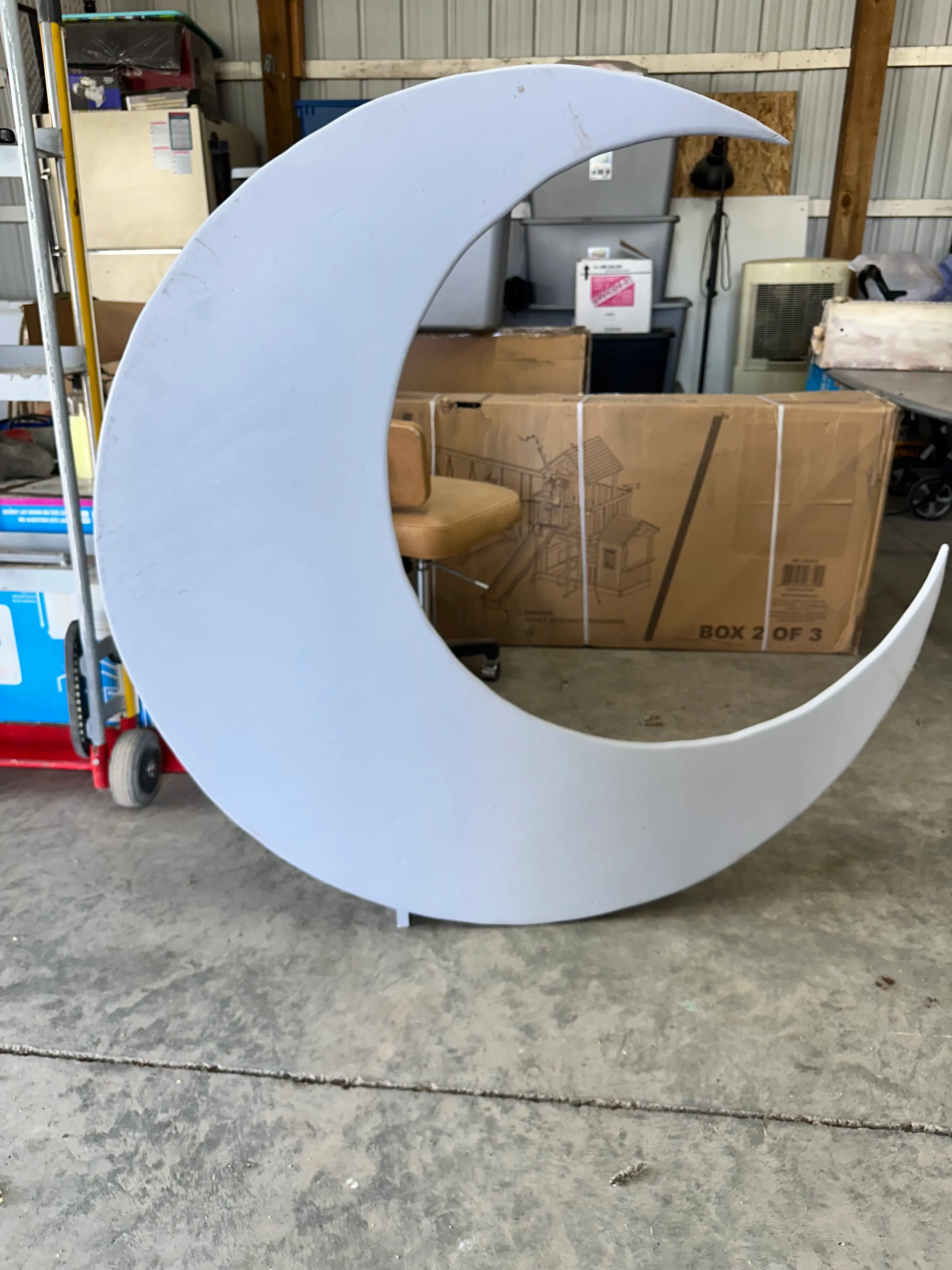 48" Wooden Half Moon Cutout - Grey