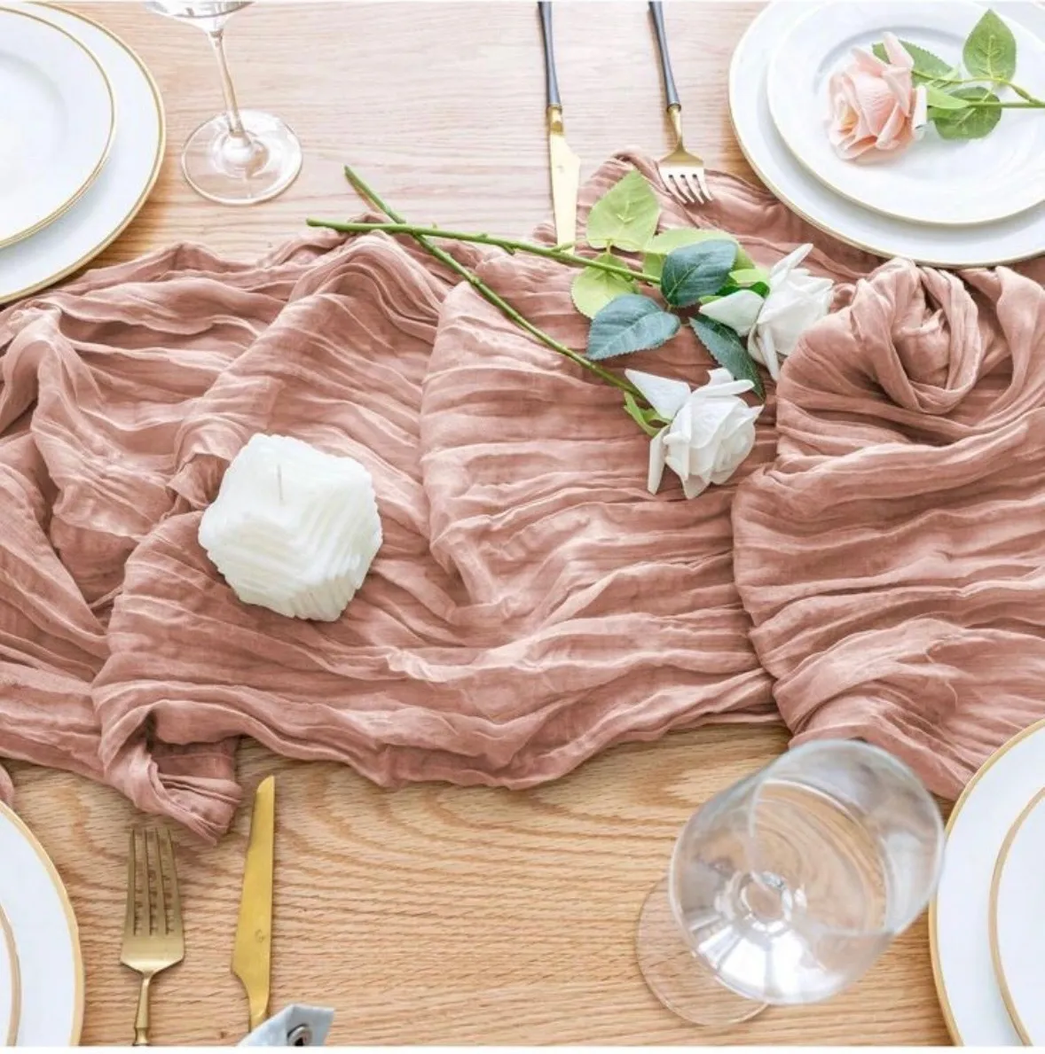 8"x120" Mauve Table Runner