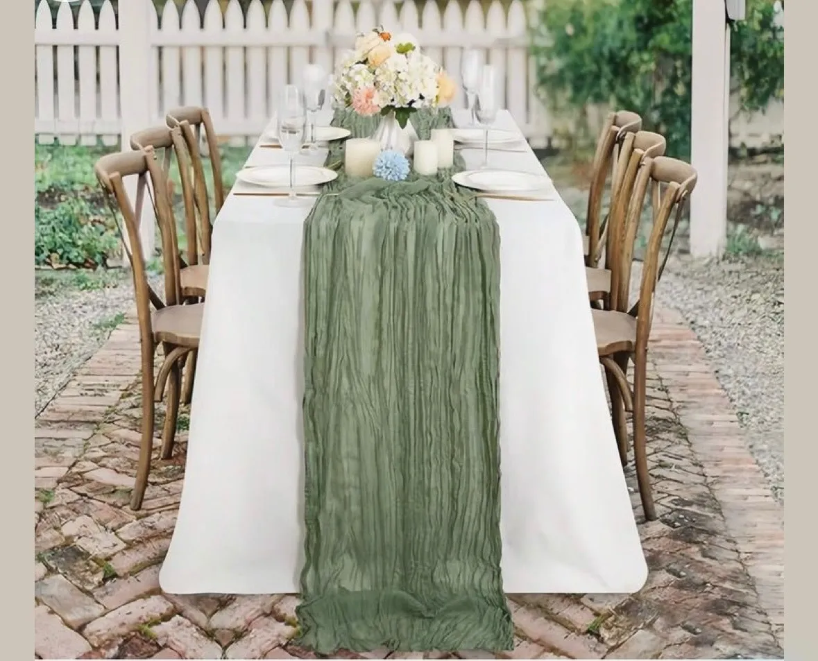 32"x117" Sage Green Table Runner