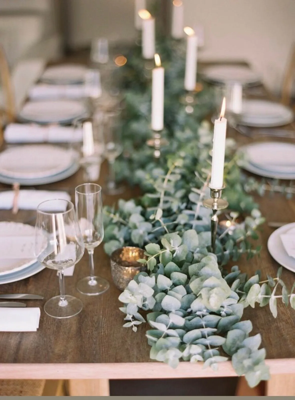 72" Faux Greenery Table Runner