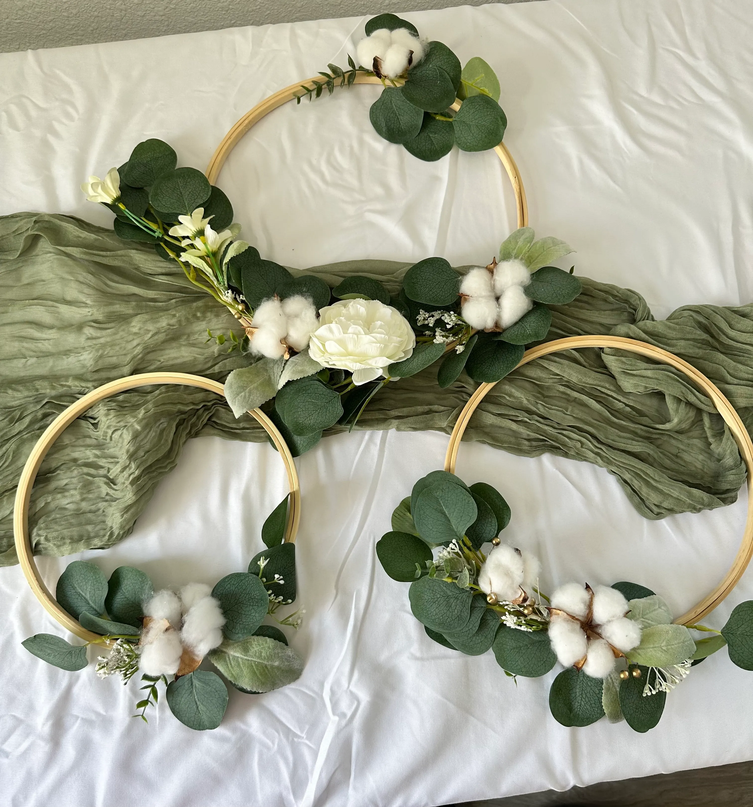 10"- 3 Ring Set Eucalyptus Decor