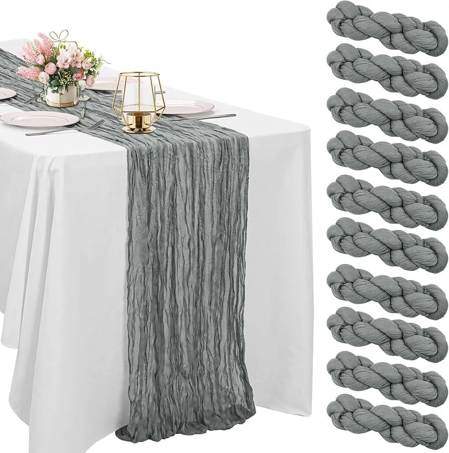 Grey Cheesecloth Runner