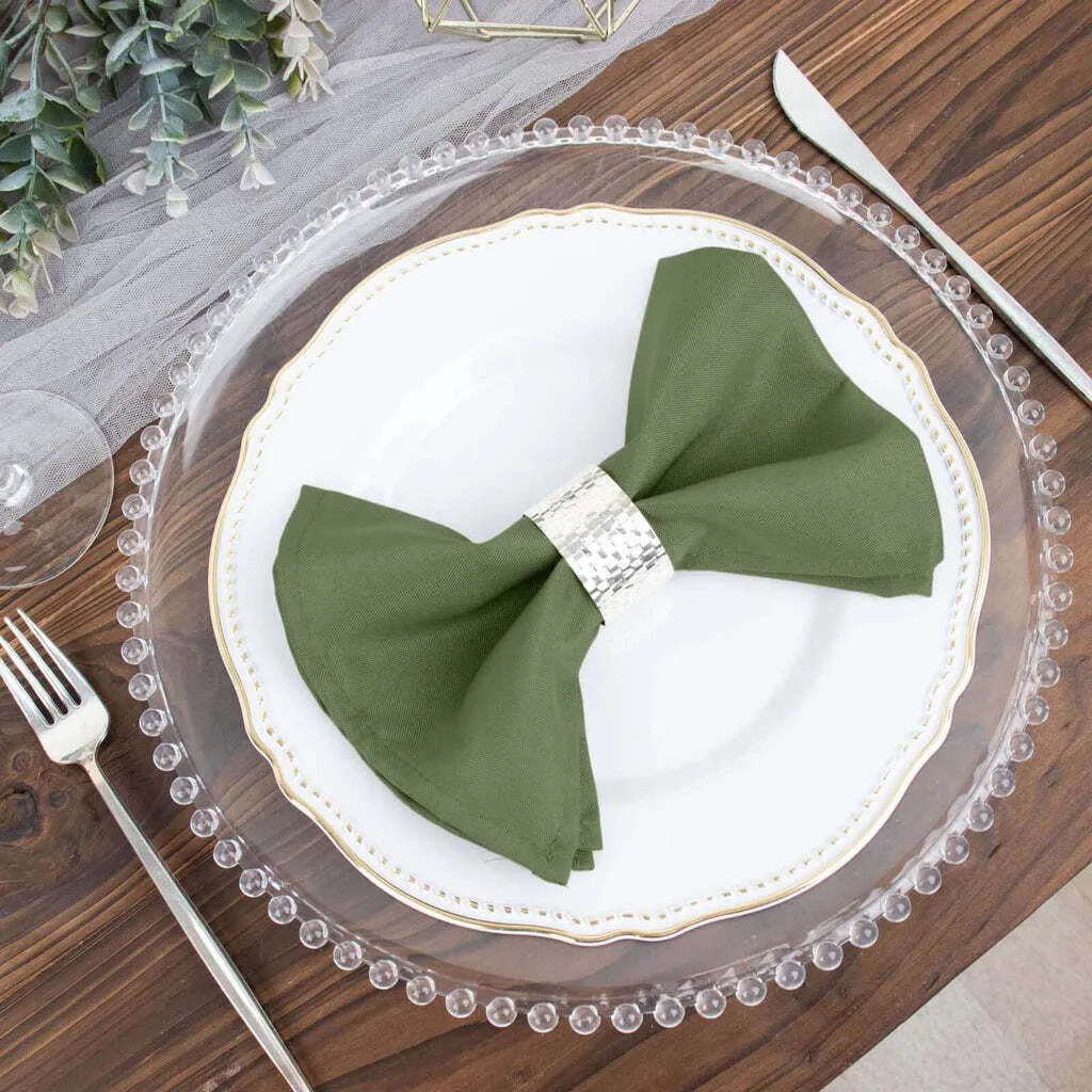 Polyester Olive Green Napkin