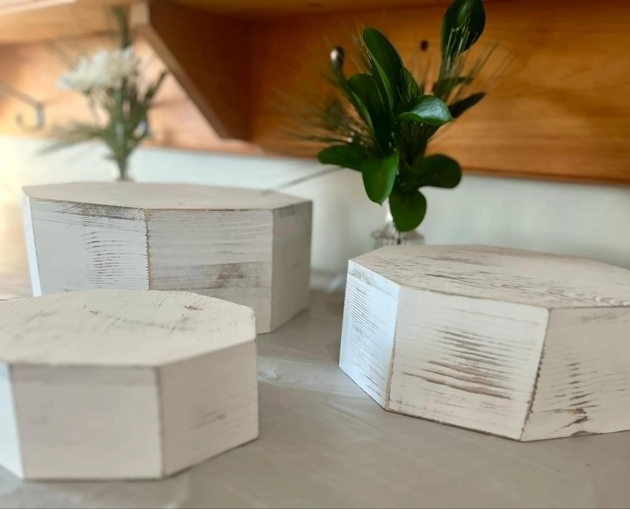 3-Tiered White Octagonal Dessert Risers