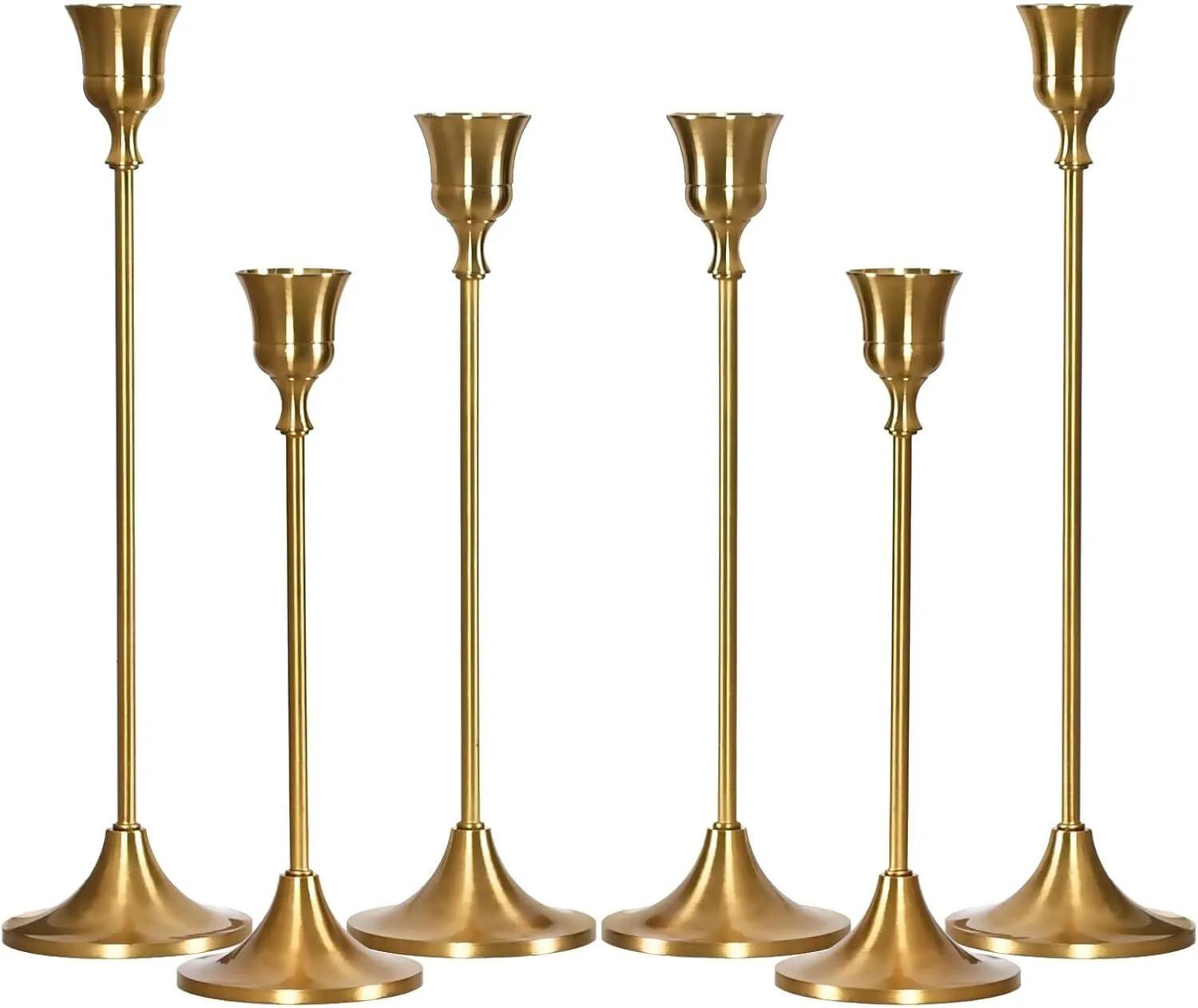 3-Tiered Gold Taper Candle Holder